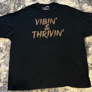 Fashion Nova Black Tee with Gold Accents